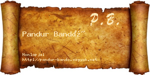 Pandur Bandó névjegykártya